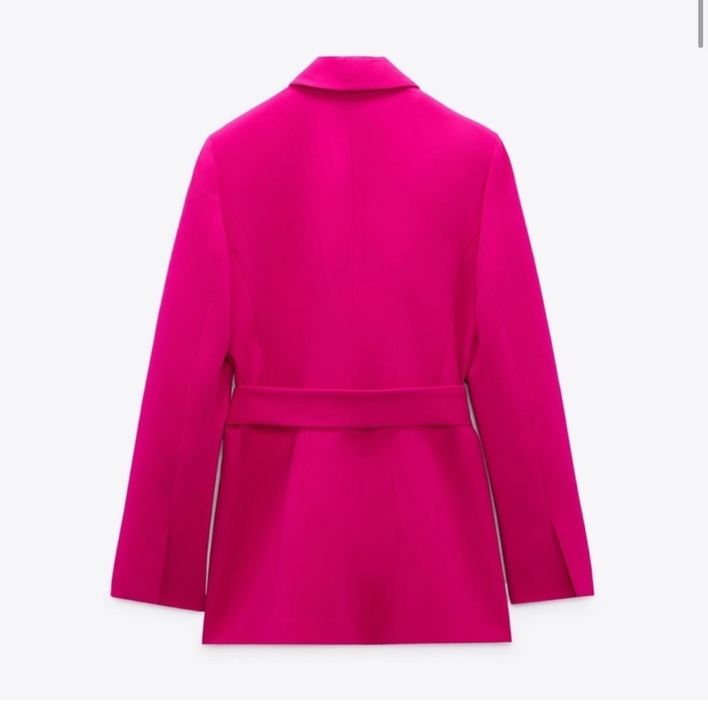 Zara Women's Pink Belted Blazer - Picture 2 of 3